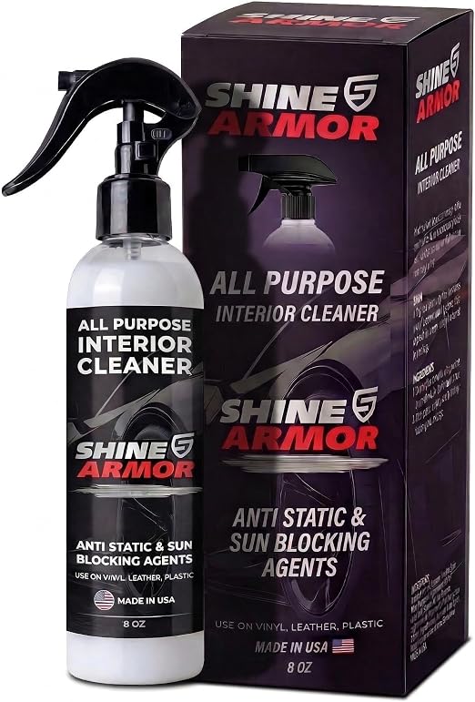 SHINE ARMOR Car Interior Cleaner & Protectant - Interior Detailer Spray with UV Defense, Streak-Free Car Cleaning Spray 