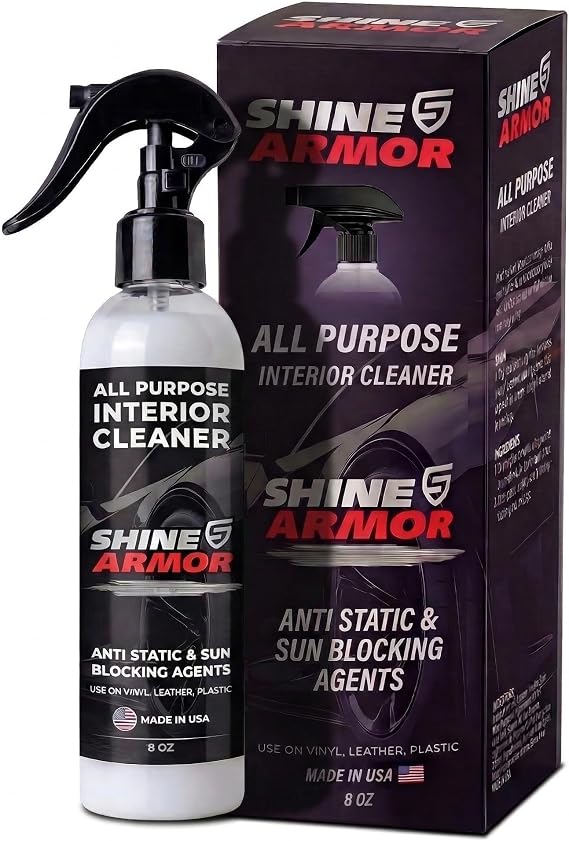 SHINE ARMOR Car Interior Cleaner & Protectant - Interior Detailer Spray with UV Defense, Streak-Free Car Cleaning Spray 