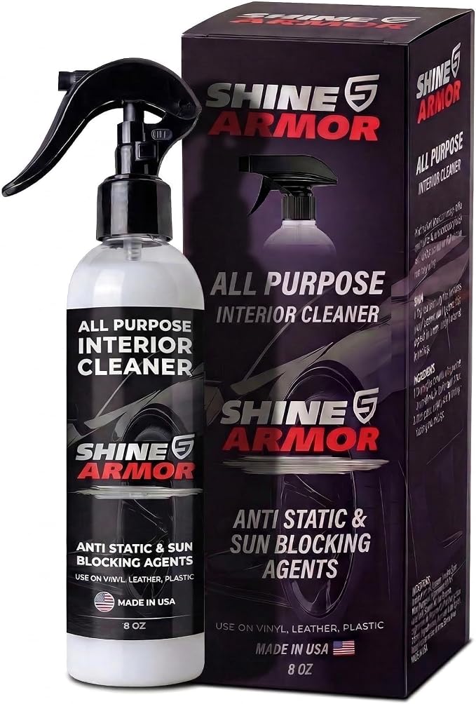 SHINE ARMOR Car Interior Cleaner & Protectant - Interior Detailer Spray with UV Defense, Streak-Free Car Cleaning Spray 