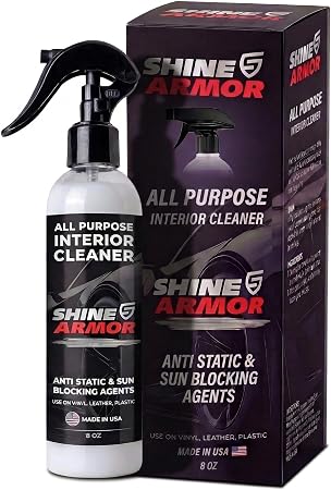 SHINE ARMOR Car Interior Cleaner & Protectant - Interior Detailer Spray with UV Defense, Streak-Free Car Cleaning Spray 