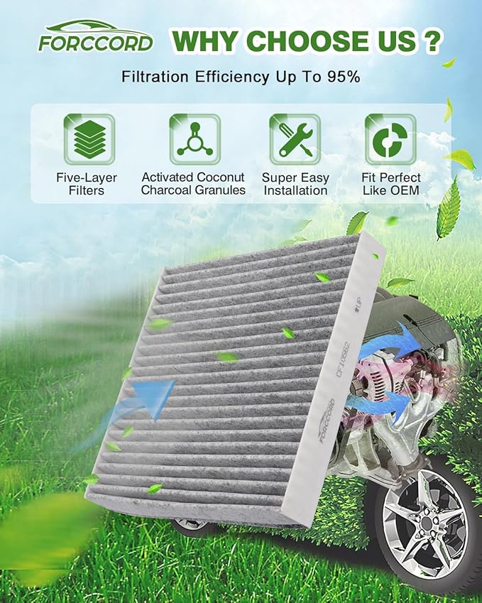 2-Pack Cabin Air Filter Fits for Tesla Model S 2016-2025 2026 (Not for plaid) Activated Carbon Cabin Filter Replacement 107273600B Car Accessories