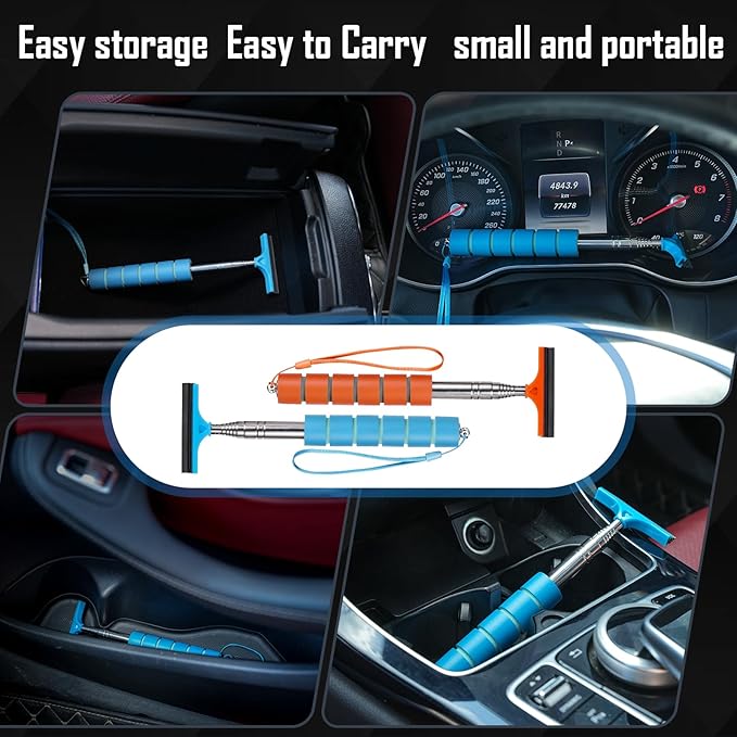 Side Mirror Squeegee, 2 PCS Car Mirror Squeegee, Retractable Car Rearview Mirror Wiper for All Vehicles, Universal Automotive Accessories