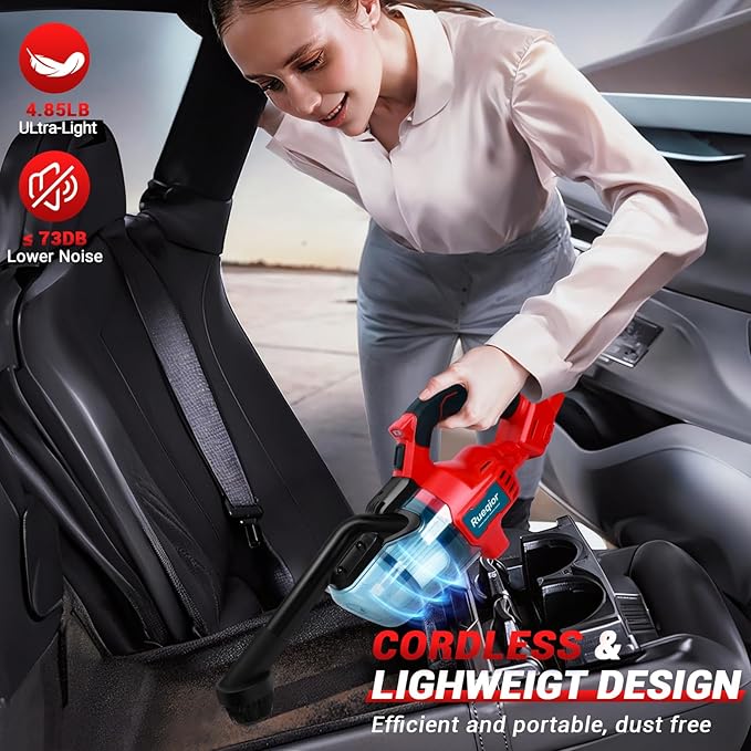 Cordless Vacuum Compatible with Milwaukee 18V Battery, 5 in 1 Handheld Electric Vacuum with 400W Powerful Motor, 46 CFM Portable Hand Vacuum for Home Pet Hair, Car (NO Battery)