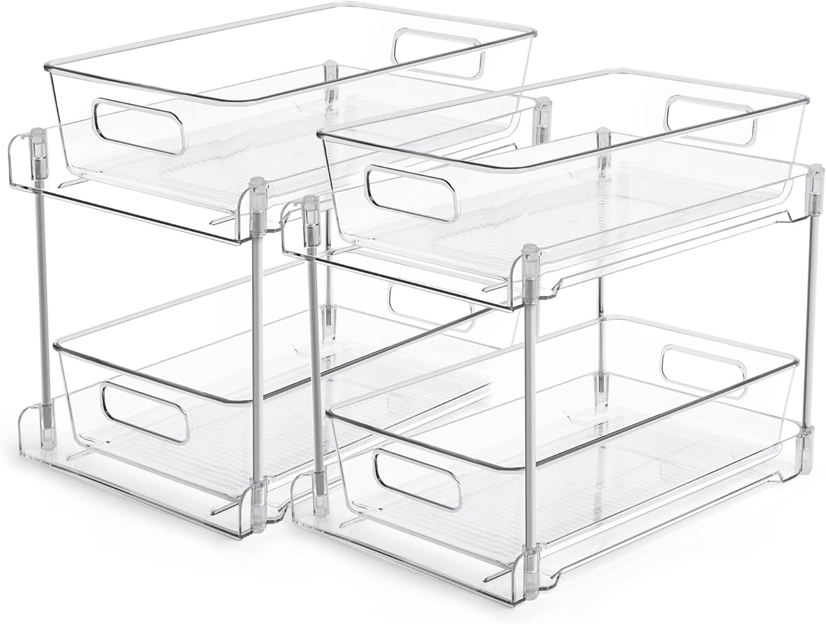 2 Pack Pull Out Bathroom Under Sink Organizer (S-Standard)