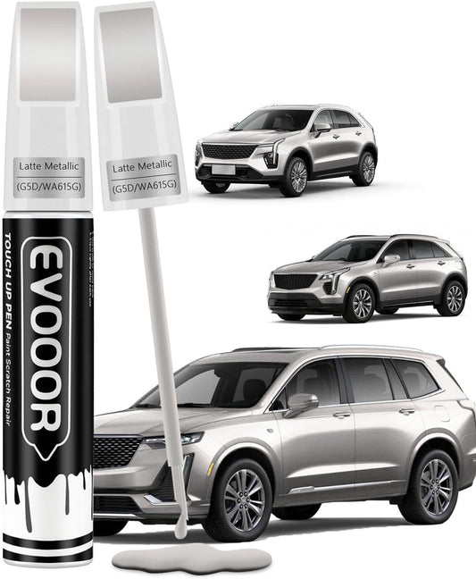 Latte Metallic(G5D/WA615G) Touch Up Paint Compatible with Cadillac Exact Match 2 in 1 Touch up Paint for Chips and Nicks Repair with 2pcs Disposable