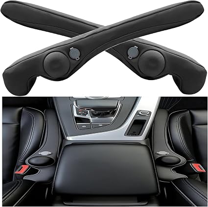 Inflatable Car Seat Gap Filler, Air Bladder Leak Proof Plug for Car Seat Cracks, Universal Fit Easy Installation to Prevent Items from Falling - No Tools Required, Back Seat Safe Black - Cleanova