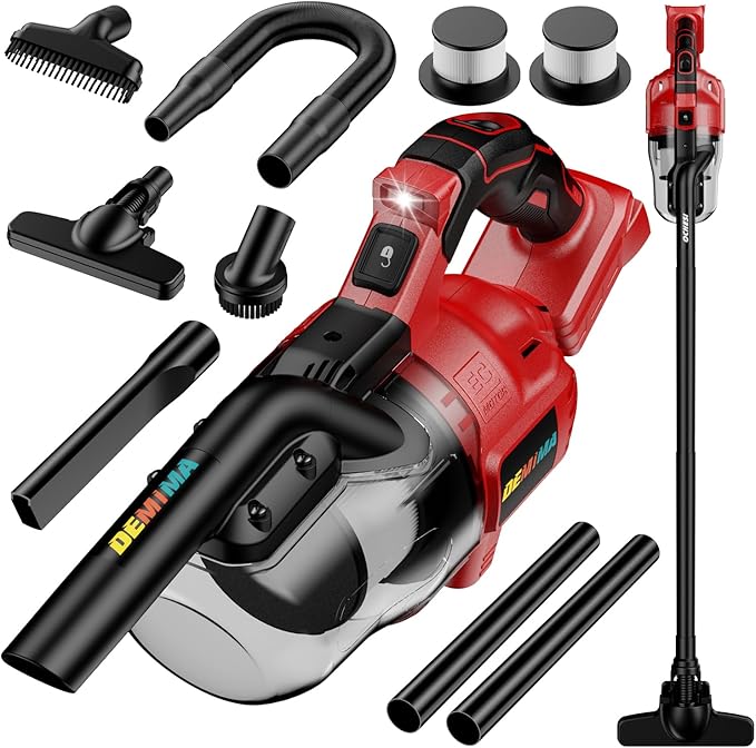 Cordless Vacuum for Miwaukee Battery, 5 in 1 Lightweight Handheld Vacuum Cleaner with 500W Powerful Motor, 46 CFM Portable Hand Vacuum with Filtration HEPA for Floor, Carpet(Battery Not Included)
