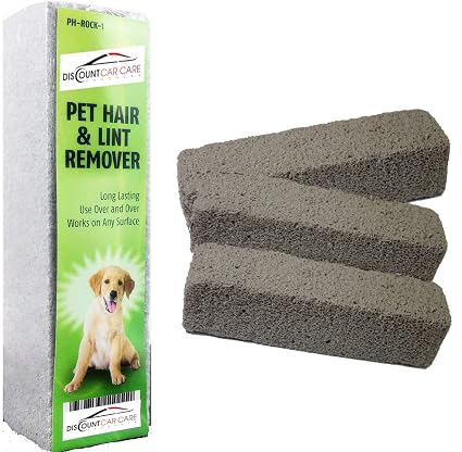 Pet Hair Remover Rock – 3 Pack Reusable Dog & Cat Hair Cleaner for Carpet, Upholstery & Auto Interiors – Easy Lint & Fur