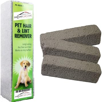 Pet Hair Remover Rock – 3 Pack Reusable Dog & Cat Hair Cleaner for Carpet, Upholstery & Auto Interiors – Easy Lint & Fur