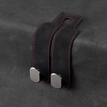 1 Pack Black Leather Car Headrest Hooks Purse Bag Storage Holders for Car Seats