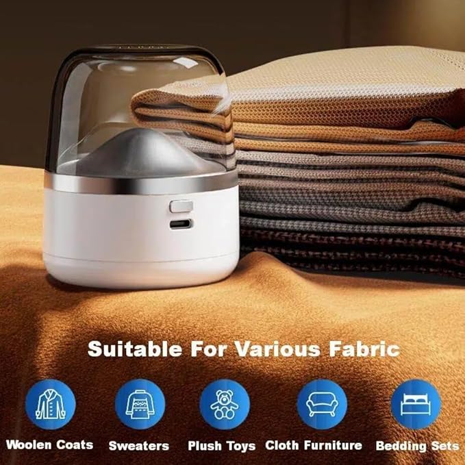 Electric Fabric Shaver – USB Rechargeable Lint Remover with 6 Blades, Safe for All Fabrics, Clothes, Sweater, Sofa & Furniture – Portable Pilling Remover for Home & Travel (Black)