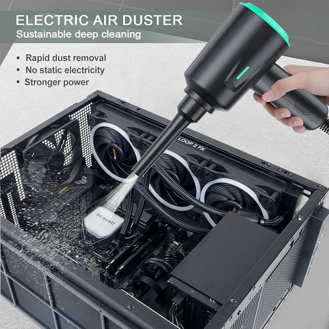 Meudeen Air Duster - Electric Air Blower - 5.74oz High Power Cleaning for Computer - PC - 2 Gear Compressed Air