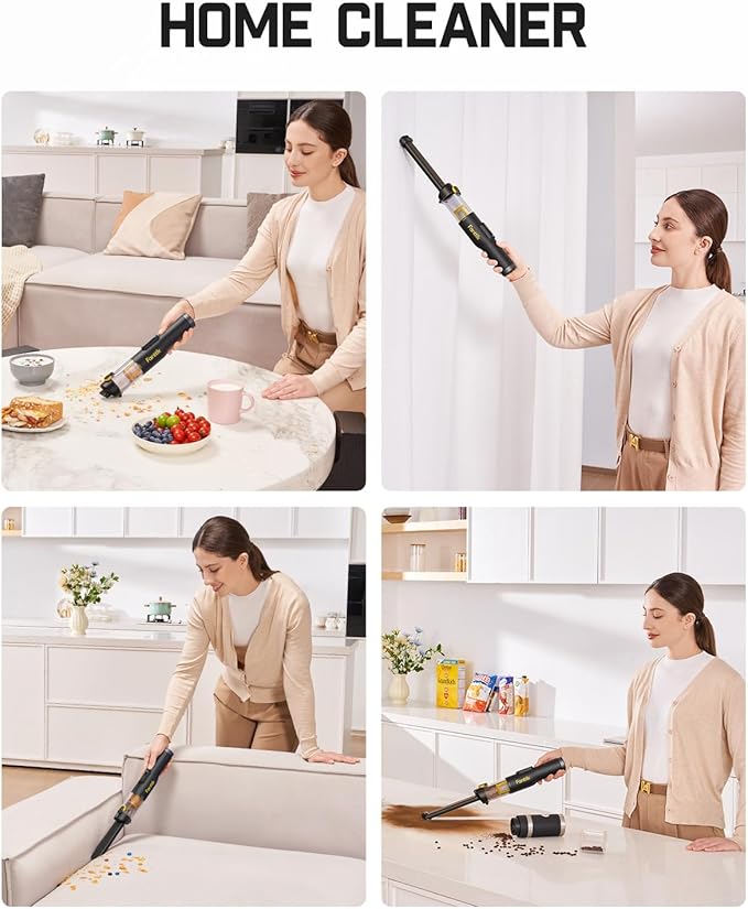 Fanttik Slim V10 Lite Cordless Handheld Vacuum, 0.98lb Lightweight with All-in-One Base Design, Smart LED Display, Portable Mini Vacuum Cleaner for Kitchen Table, Home, Car