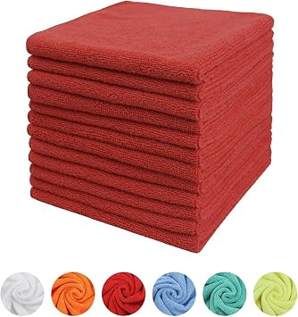 Tricol Clean Microfiber Cleaning Cloth, 16in*16in, 12 Pack Ultra-Thick Cleaning Rags, Super Absorbent, Lint Free & Strea