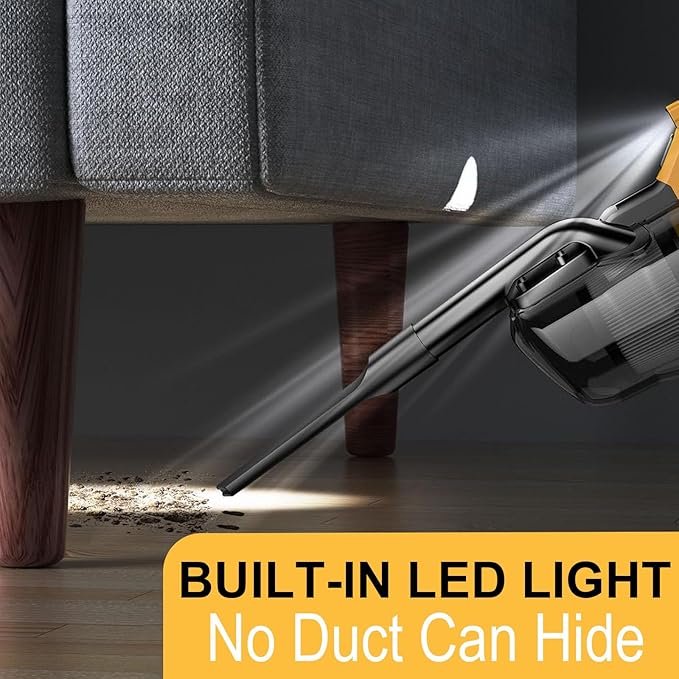 Cordless Vacuum for Dewalt 20V Battery,Handheld Vacuum Cleaner Stick Vacuum Shop Vac for Home Car Hardwood Floor Carpet with Washable HEPA Filter (No Battery)