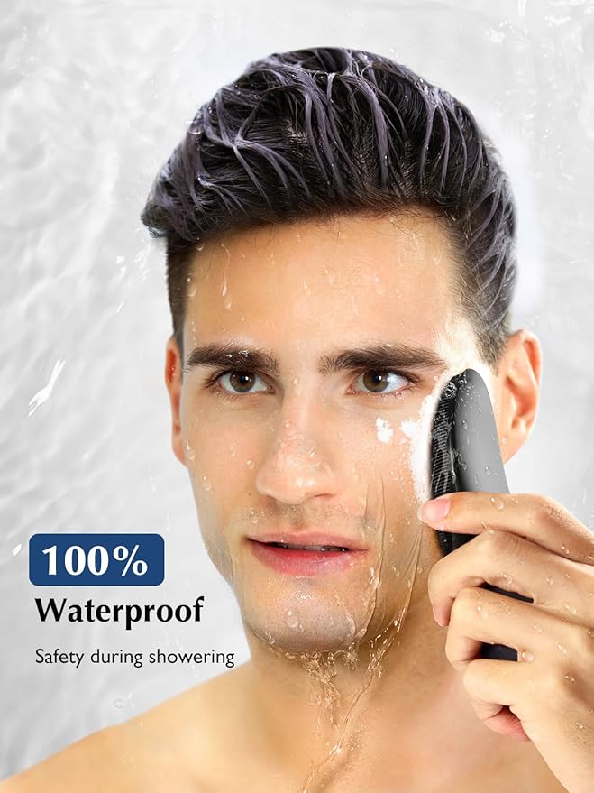 COSLUS JMY05 Silicone Face Scrubber Facial Cleansing Brush: Portable Waterproof Rechargeable Face Wash Brush, 4 Cleansing Modes, Electric Face Exfoliator for Men Women Cleaning, Exfoliating, Massaging