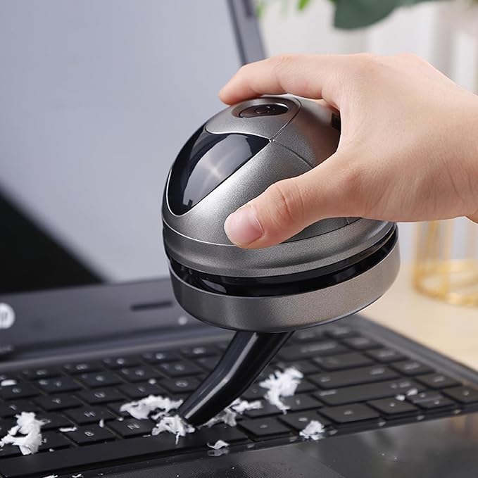 Desktop Vacuum Cleaner Mini Vacuum Cleaner for Desk Table Crumbs Vacuum Sweeper USB Type-C Rechargeable Keyboard Computer Vacuum Cleaner with Nozzle