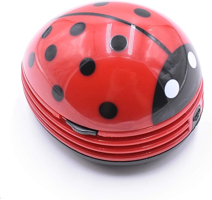 Art&Beauty Red Beetle Shaped Portable Corner Desk Table Top Vacuum Cleaner Mini Cute Vacuum Cleaner Dust Sweeper