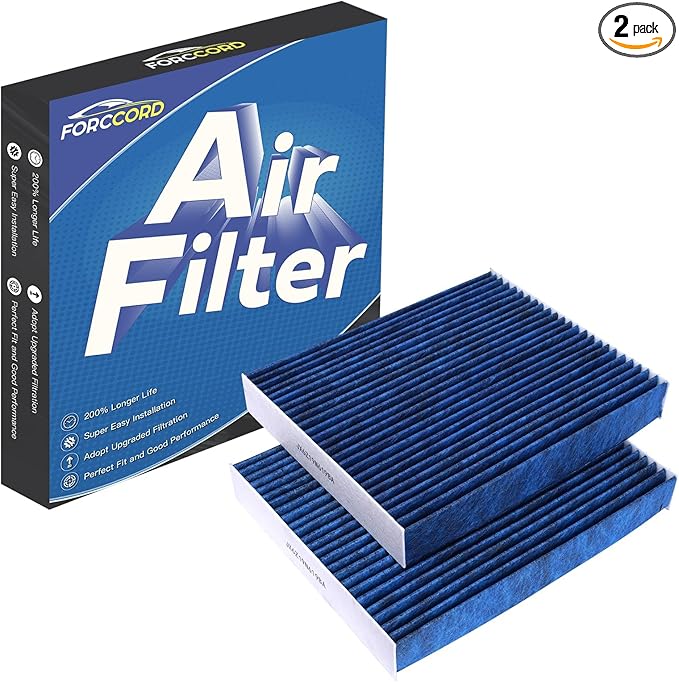 2-Pack HEPA Cabin Air Filter Fits for Bronco Sport Ford Escape Explorer Mustang Mach-E Lincoln 2020-2025 Activated Carbon Cabin Filter Replacement JX6Z19N619BA CF12772 Car Accessories