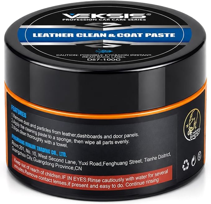 Leather Clean & Coat Paste – 100g 2-in-1 Leather Cleaner and Conditioner, Creamy Non-Toxic Balm for Car Seats, Sofa, Boo
