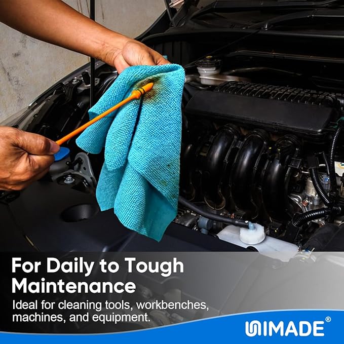 UNIMADE Microfiber Cleaning Cloth, 20 Pack Reusable Microfiber Towels for Cars Lint Free Cleaning Shop Towel Rags for Home Kitchen Automotive Bar Mechanic Restaurant Garage, 11.5"x 11.5", Multicolor
