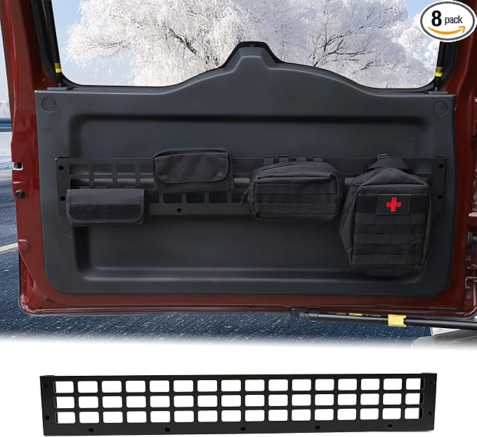 Car Tailgate Storage Rack Shelf Fit Toyot@a FJ Cruiser 2007-2024 Aluminum Car Back Door Panel Hanging Bag Organizer Hold