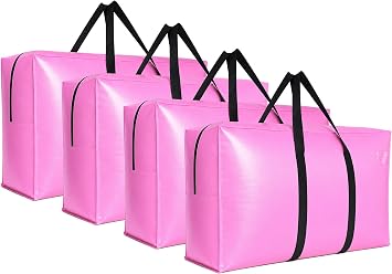 Extra Large Storage Bags, Jumbo Moving Tent Storage Bags, Waterproof Foldable Big Pink XXL Duffle Bag for Travel, 42x23x