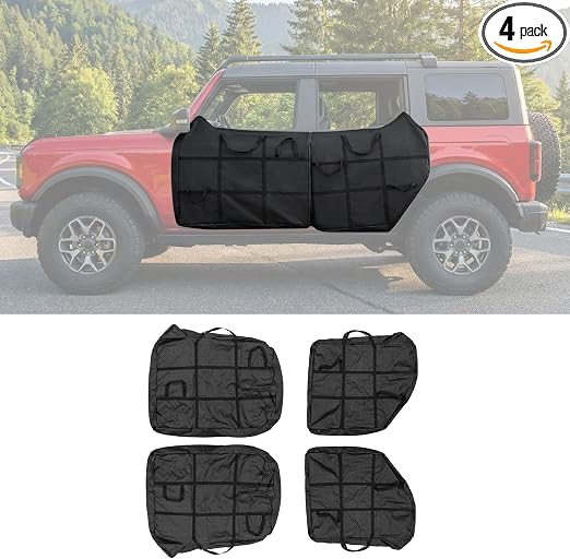 Door Bags Compatible with 2021-2026 Ford Bronco (Front & Rear 4PCS)