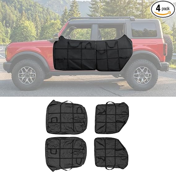 Door Bags Compatible with 2021-2026 Ford Bronco (Front & Rear 4PCS)