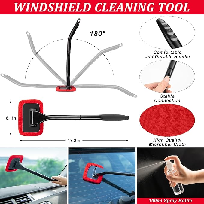 16Pcs Car Wash Cleaning Kit with Foam Gun Sprayer Detailing Brushes Windshield Cleaning Tool Rim and Tire Brush Towels Complete Interior Exterior Detailing Set for Car
