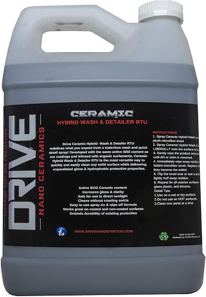 Ceramic Infused Waterless Wet Or Dry Wash & Gloss (1 Gallon) Perfect for Cars, Boats, RVs, Motorcycles. Safe for Chrome,