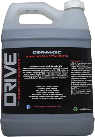 Ceramic Infused Waterless Wet Or Dry Wash & Gloss (1 Gallon) Perfect for Cars, Boats, RVs, Motorcycles. Safe for Chrome,