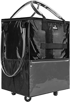 Large Reusable Grocery Bag On 5 Wheels, 130L Foldable Rolling Tote Bag