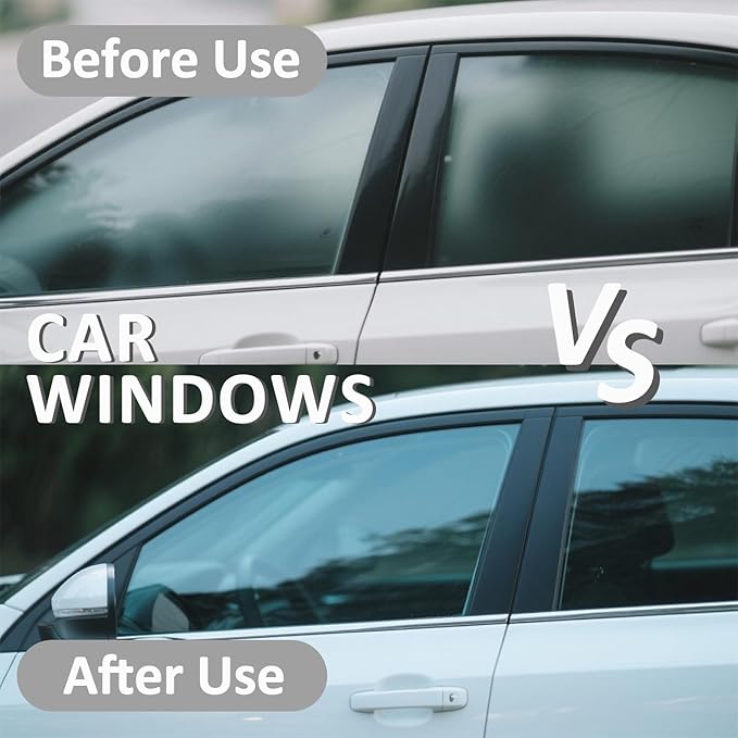 Oil Film Remover for Car Windshield - Glass Cleaner Spray Anti-Fog Rain Repellent - Removes Grease Silicone Water Spots Road Grime - Interior Exterior Windows (2, Fluid Ounces)