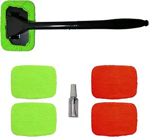 Car Window Cleaner, Detachable Windshield Cleaning Tool with Spray Bottle,4 Microfiber Cloth Cover,Use for Car Interior&