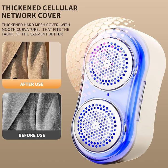 Fabric Shaver, Lint Remover for Clothes, Type-C Rechargeable Electric Lint Remover with 6-Blade, Sweater Shavers to Remove Pilling，Fabric Shaver for Clothing and Furniture