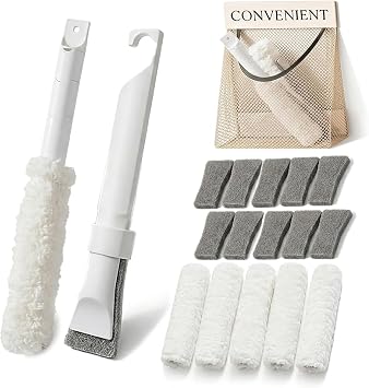 Home Detail Cleaning Kit, Crevice Cleaning Brush, 5-in-1 Detail Duster, Replacement Pads, Microfiber Sleeves and Storage