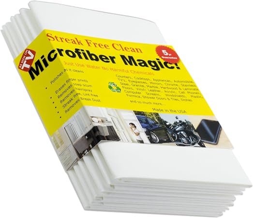 Microfiber Magic Streak Free Cleaning Cloth 6 Pack Clean Any Surface With Just Water Eco Friendly Environmentally Safe P