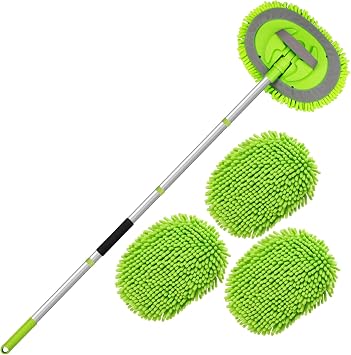HIPPIH 62" Car Wash Brush kit with Long Handle & 3 Scratch-Free Refill Mitt