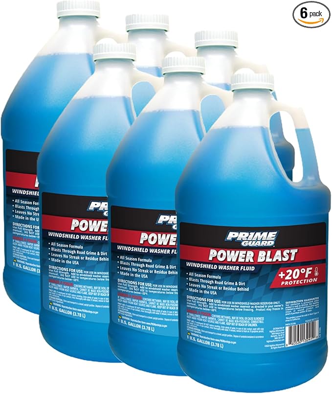 Prime Guard 92306 Power Blast +20°F Windshield Washer Fluid - 1 Gallon (Pack of 6)