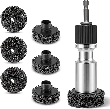 Wheel Hub Cleaning Tool Kit with 7 Pads for Power Drill