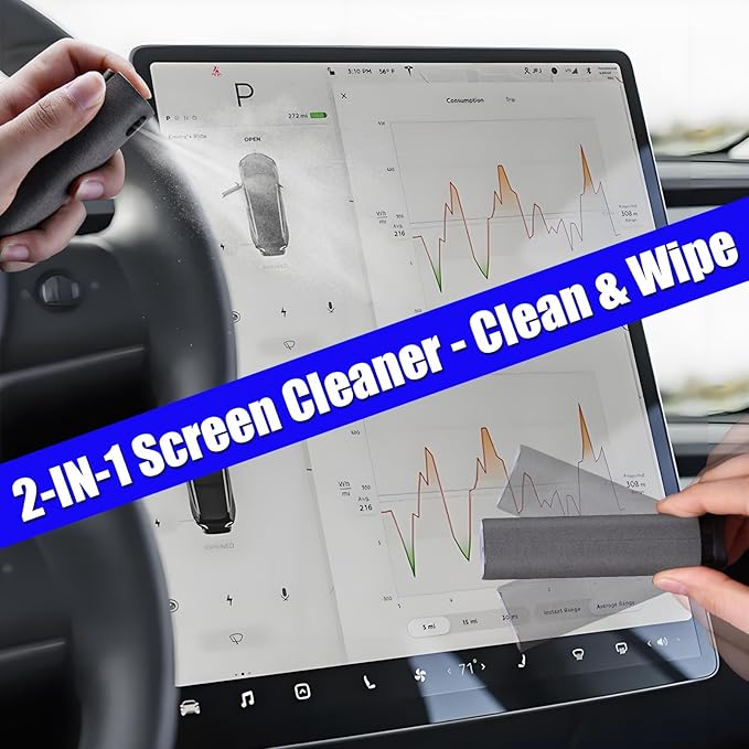 for Tesla Interior Cleaner Kit 9PCS, Foam Seat Cleaner Safe for Tesla Black & White Vegan Leather, with Screen Cleaner, Plastic Restorer, Car Detailing Kit for Model Y/3/S/X Accessories