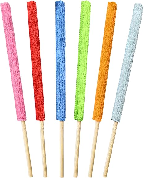 6 Pcs Mini Dusters for Cleaning Microfiber Detail Duster Sticks Fan Cleaning Brush Crevice Cleaning Tool AC Vent Cleaner