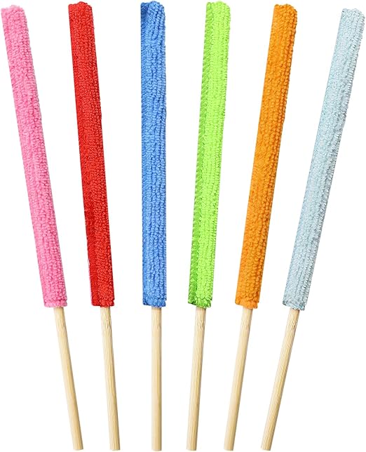 6 Pcs Mini Dusters for Cleaning Microfiber Detail Duster Sticks Fan Cleaning Brush Crevice Cleaning Tool AC Vent Cleaner
