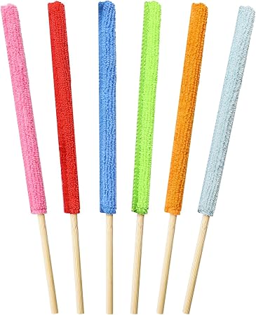 6 Pcs Mini Dusters for Cleaning Microfiber Detail Duster Sticks Fan Cleaning Brush Crevice Cleaning Tool AC Vent Cleaner