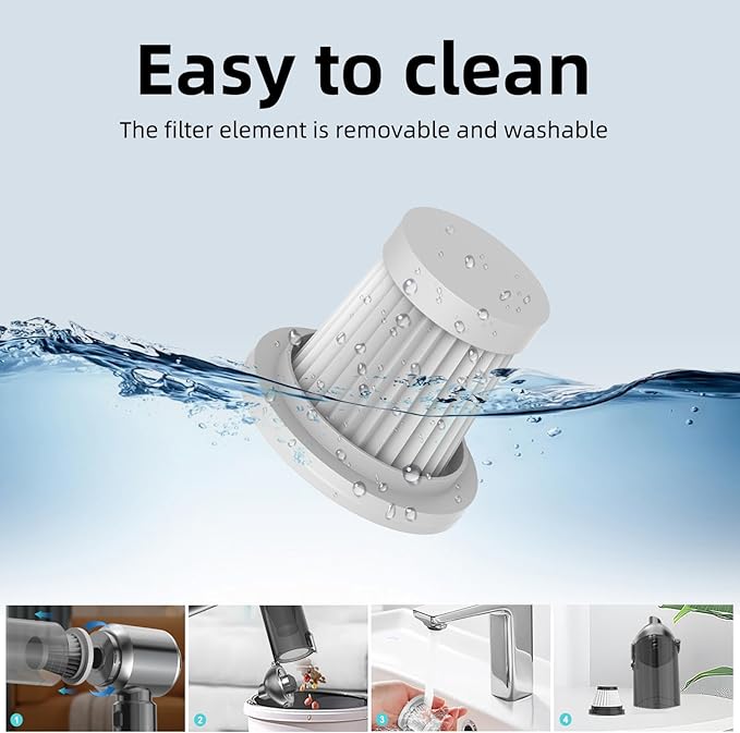 Handheld Vacuum Cleaner, 28000Pa Brushless Motor Cordless Car Vacuum Cleaner, 3-Speed Mini Hoovers with Multiple Brush Heads Hand Held Vacuum Cordless for Office, Home, Kitchen, Car, Pet Hair