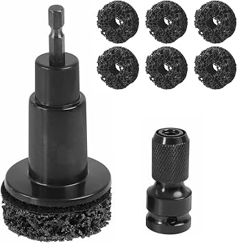 Wheel Hub Resurfacing & Stud Cleaning Kit, Quick Rust Removal Tool for Lug Nuts & Brake Rotors, Fits 1/2" Wrenches/Elect