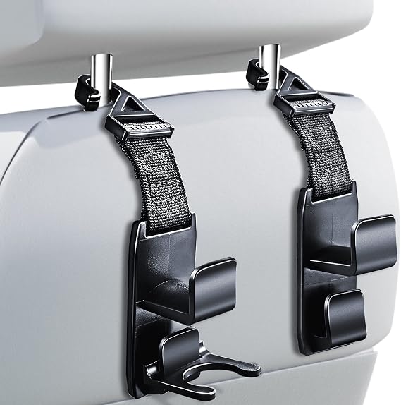 Magic Headrest Hooks for Car, Purse Hanger Headrest Hook Holder for Car Seat Organizer Behind Over the Seat Car Hooks-Ha