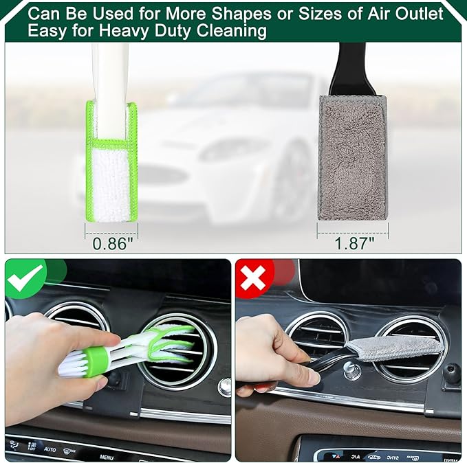 Fitosy Car Interior Duster Detail Brushes, Soft Bristles Brush Car Accessories for Cleaning Dashboard Air Vent Crevice, Detailing Dusting Tool Kit for Auto Truck SUV RV