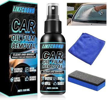 Oil Film Remover Spray for Car Windows 100ml, Shower Door Cleaner